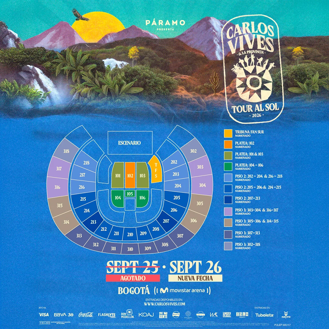 Plano de localidades Movistar Arena